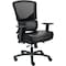 Global Industrial 24 Hour Big & Tall Mesh Back Chair w/High Back & Adj. Arms, Synthetic Leather, Black 695643L - alternate 1